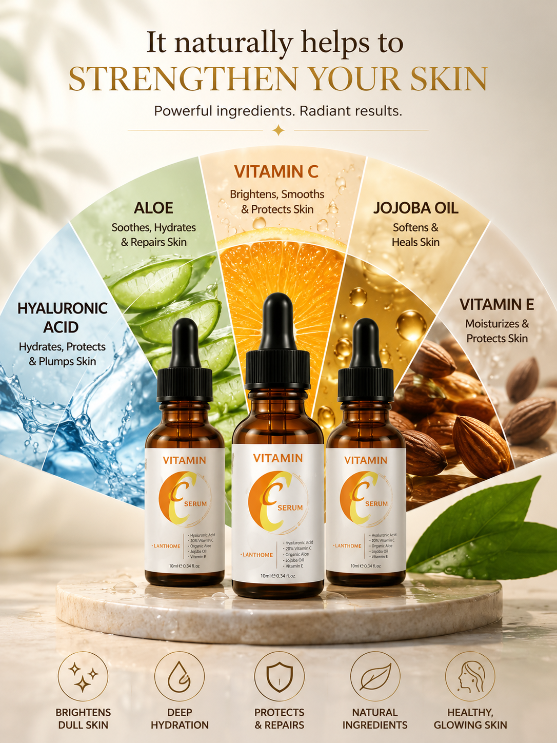 Vitamin C Face Serum with Hyaluronic Acid | Brightening & Hydrating